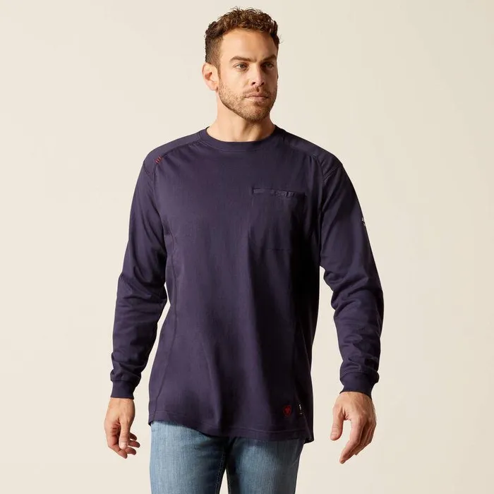 Men Workwear Ariat FR Air True Grit TShirt Navy