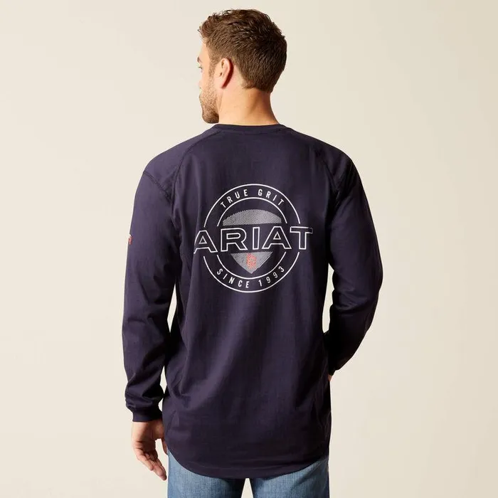 Men Workwear Ariat FR Air True Grit TShirt Navy Men Workwear Ariat FR Air True Grit TShirt Navy