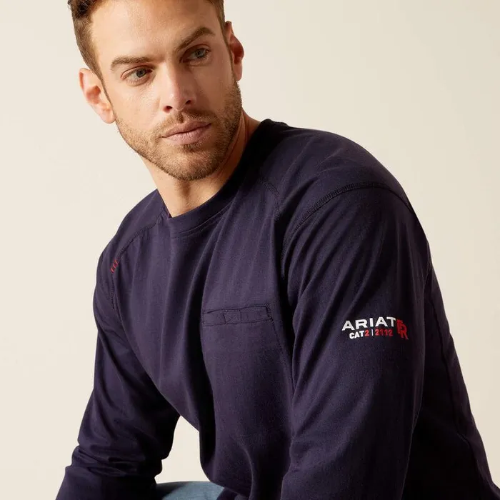 Men Workwear Ariat FR Air True Grit TShirt Navy Men Workwear Ariat FR Air True Grit TShirt Navy