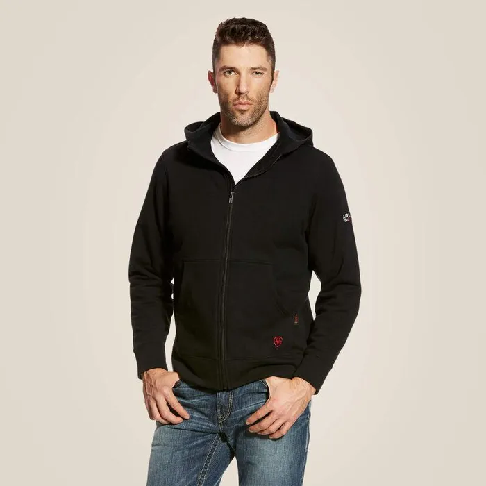 Men Workwear Ariat FR DuraStretch Full Zip Hoodie Black