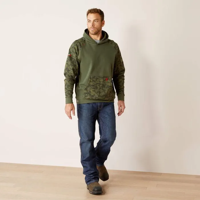 Men Workwear Ariat FR DuraStretch Patriot Hoodie Beetle Digi Camo