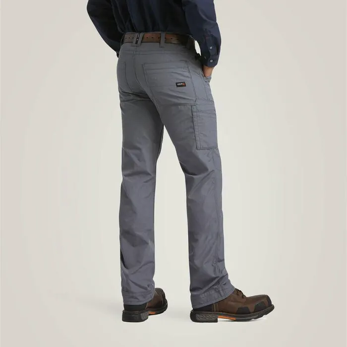 Men Workwear Ariat FR M5 DuraLight Ripstop Stackable Straight Leg Pant Grey