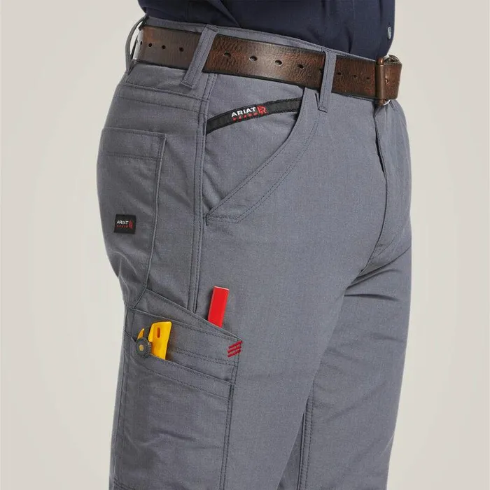 Men Workwear Ariat FR M5 DuraLight Ripstop Stackable Straight Leg Pant Grey