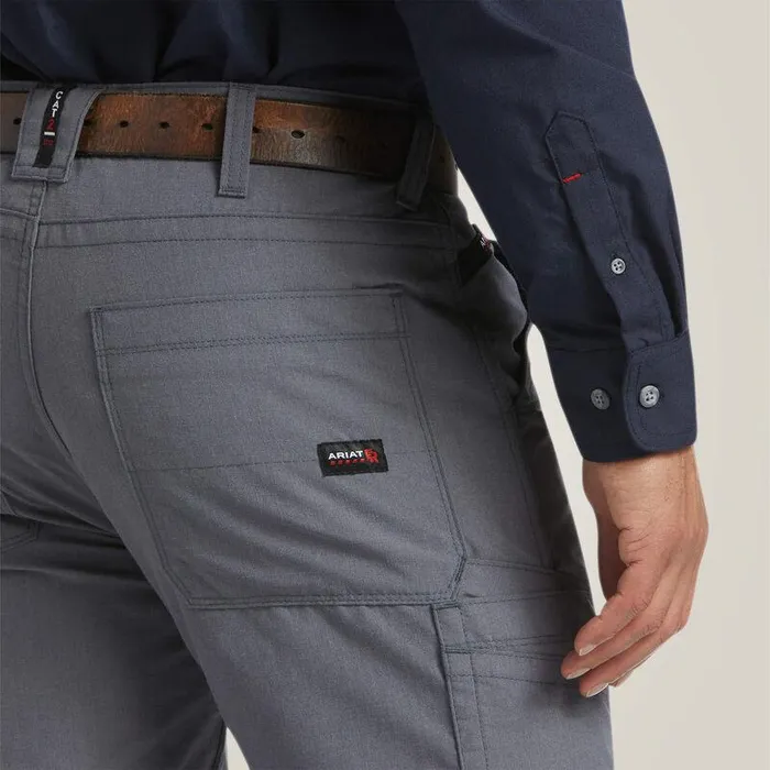 Men Workwear Ariat FR M5 DuraLight Ripstop Stackable Straight Leg Pant Grey