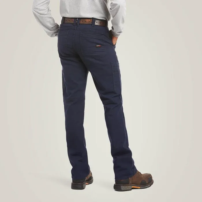 Men Workwear Ariat FR M5 Stretch DuraLight Canvas Stackable Straight Leg Pant Navy