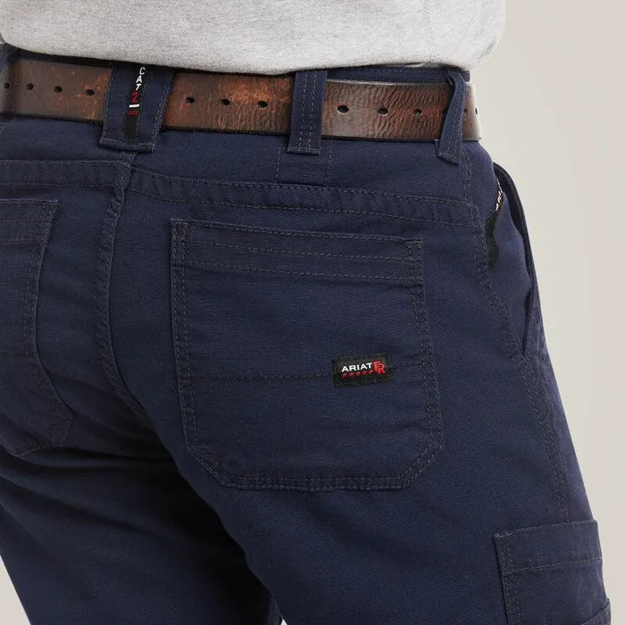 Men Workwear Ariat FR M5 Stretch DuraLight Canvas Stackable Straight Leg Pant Navy