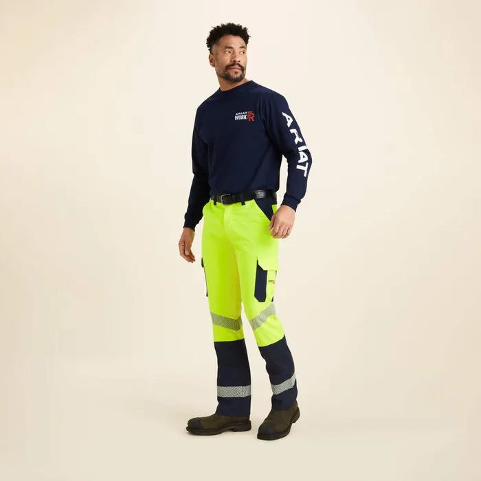 Men Workwear Ariat FR M7 Slim DuraStretch Duralight Twill Straight Pant Hi Vis Yellow Men Workwear Ariat FR M7 Slim DuraStretch Duralight Twill Straight Pant Hi Vis Yellow