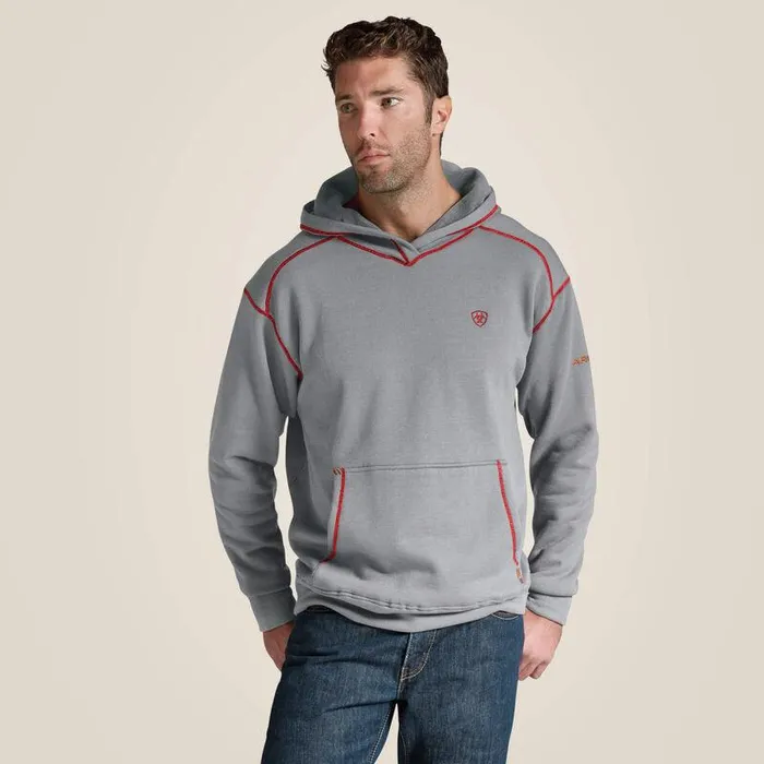 Men Workwear Ariat FR Polartec Hoodie Heather Gray