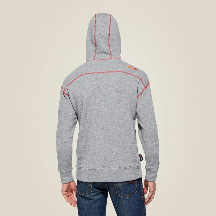 Men Workwear Ariat FR Polartec Hoodie Heather Gray Men Workwear Ariat FR Polartec Hoodie Heather Gray