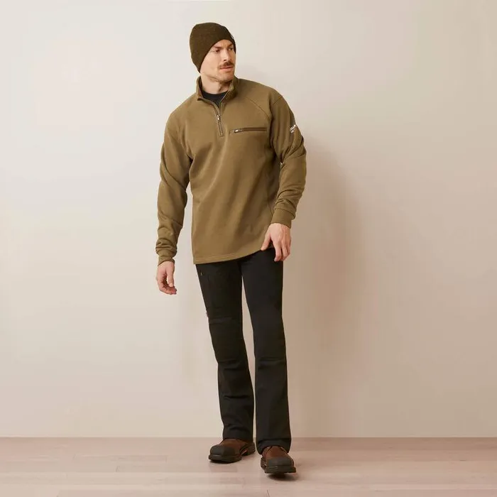 Men Workwear Ariat FR Rev 14 Zip Top Beech