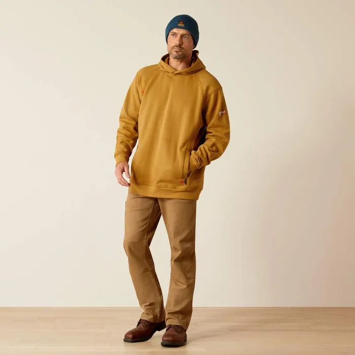 Men Workwear Ariat FR Rev Pullover Hoodie Golden Brown Men Workwear Ariat FR Rev Pullover Hoodie Golden Brown