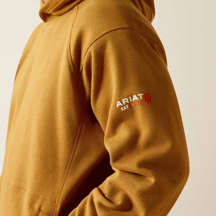 Men Workwear Ariat FR Rev Pullover Hoodie Golden Brown Men Workwear Ariat FR Rev Pullover Hoodie Golden Brown