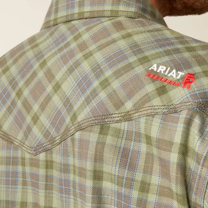 Men Workwear Ariat FR Sawtooth Retro Fit Snap Work Shirt Deep Lichen Men Workwear Ariat FR Sawtooth Retro Fit Snap Work Shirt Deep Lichen