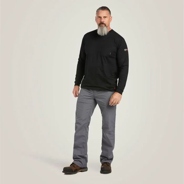 Men Workwear Ariat FR Stretch Logo TShirt Blacklime Men Workwear Ariat FR Stretch Logo TShirt Blacklime