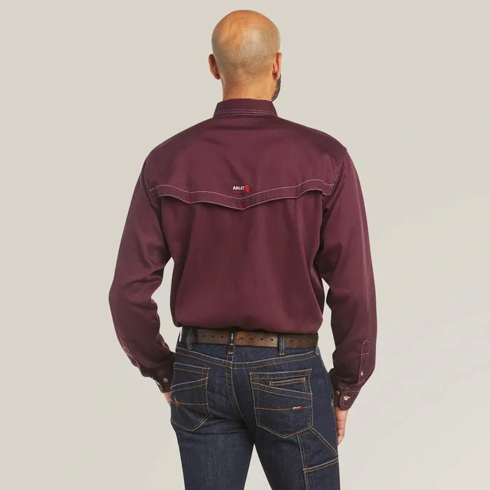 Men Workwear Ariat FR Vented Work Shirt Malbec
