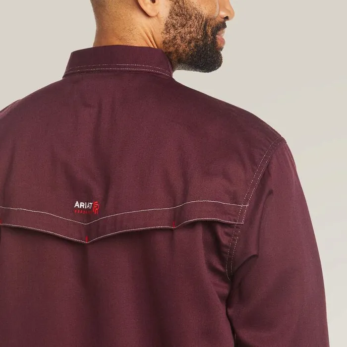 Men Workwear Ariat FR Vented Work Shirt Malbec