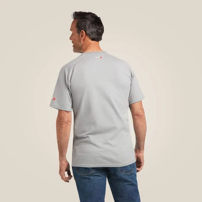 Men Workwear Ariat FR Work Crew TShirt Silver Fox