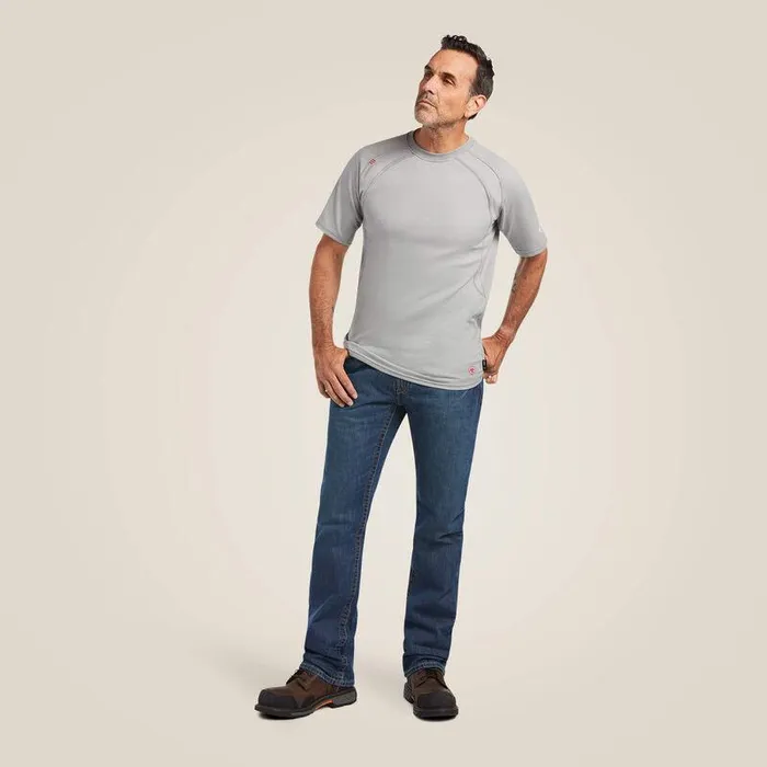 Men Workwear Ariat FR Work Crew TShirt Silver Fox