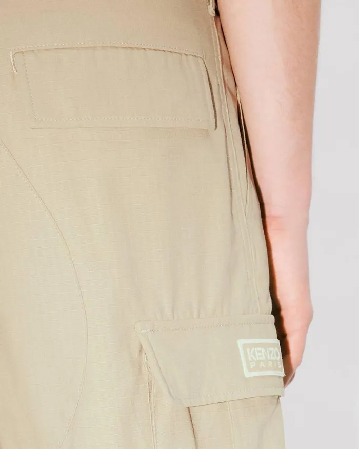 Men Workwear Cargo Shorts Beige Kenzo Pants And Shorts