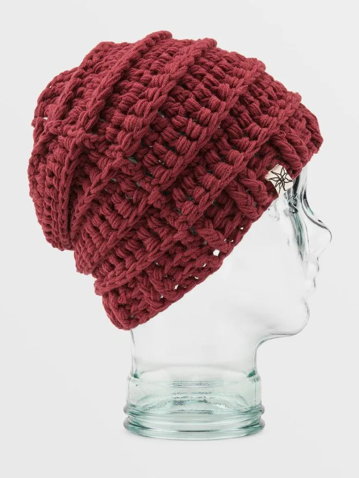 Mens Hats and Beanies Volcom Mike Ravelson Crochet Knit Beanie 8211 Maroon