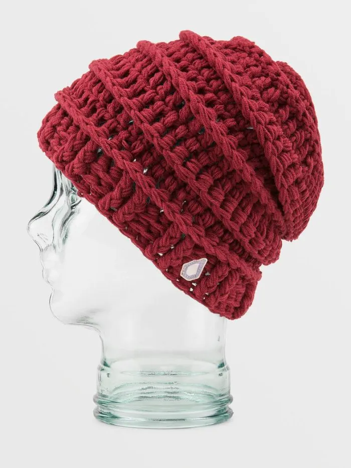 Mens Hats and Beanies Volcom Mike Ravelson Crochet Knit Beanie 8211 Maroon