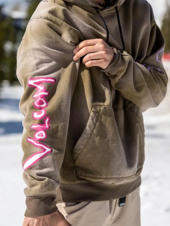 Mens Hoodies and Sweatshirts Volcom DI Fleece Pullover 8211 Water Teak