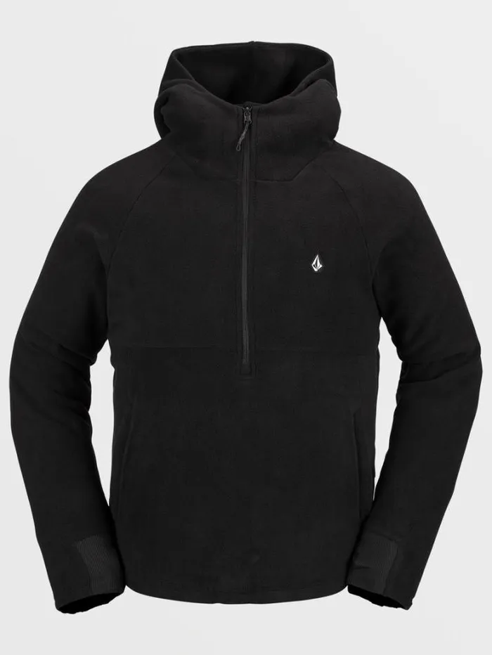 Mens Hoodies and Sweatshirts Volcom Polar Fleece Hooded 12 Zip Pullover 8211 Black