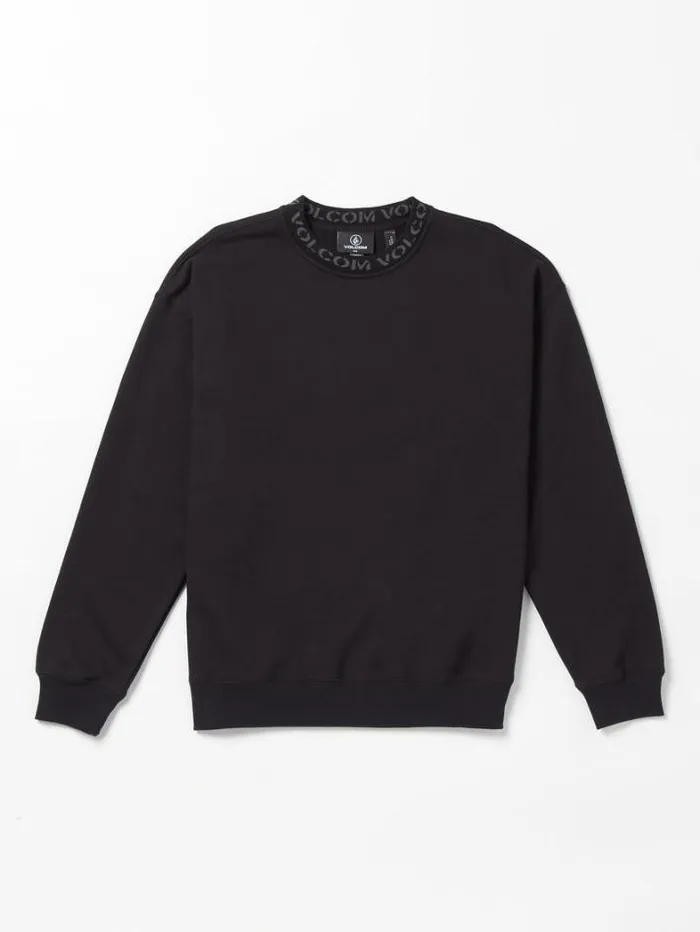 Mens Hoodies and Sweatshirts Volcom Skate Vital Crew Pullover Sweatshirt 8211 Black