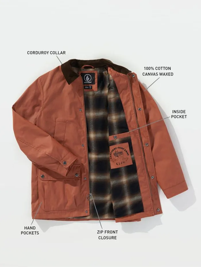 Mens Jackets Volcom Entertainment Fat Tony Jacket 8211 Rust