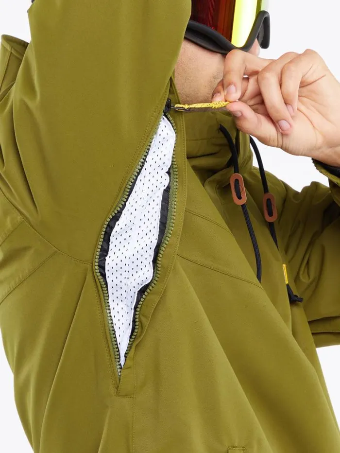 Mens Jackets Volcom Longo Pullover Jacket 8211 Moss