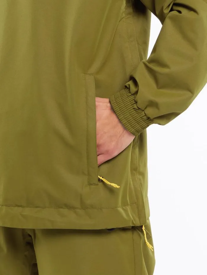 Mens Jackets Volcom Longo Pullover Jacket 8211 Moss
