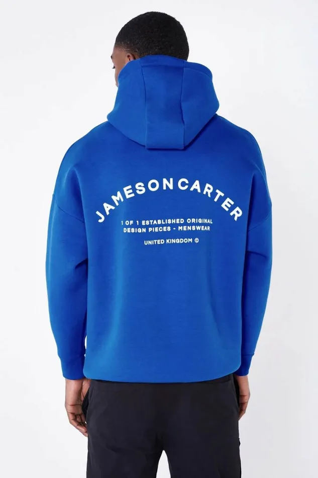 Mens Louie Oversized Hoodie 8211 Blue Jameson Carter Hoodies and Sweatshirts