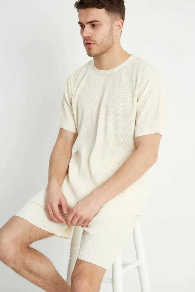 Mens Renoir Twin Set TShirt 8211 Cream Jameson Carter TShirts