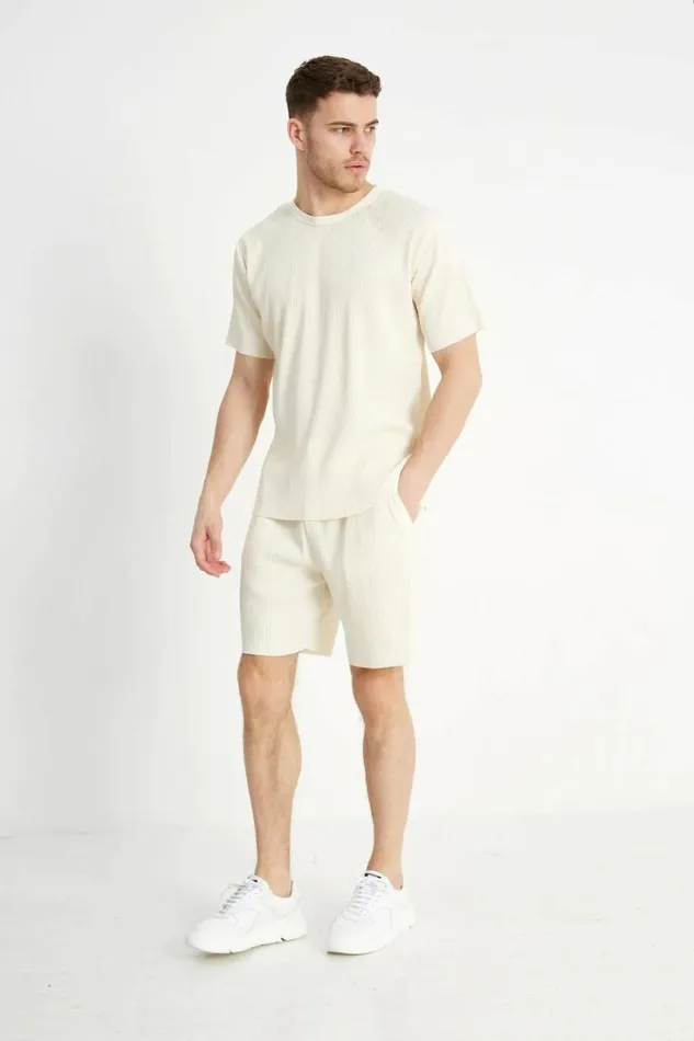 Mens Renoir Twin Set TShirt 8211 Cream Jameson Carter TShirts