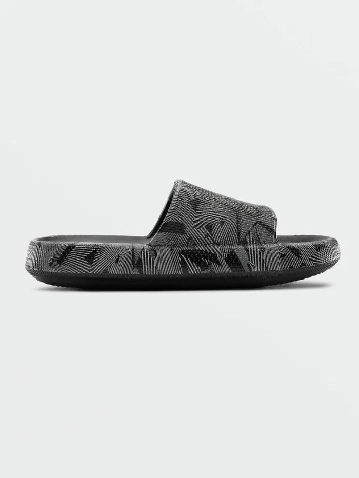 Mens Sandals Volcom Stoney Cloud Slide Sandals 8211 Black White
