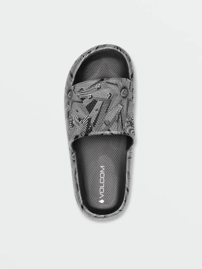 Mens Sandals Volcom Stoney Cloud Slide Sandals 8211 Black White