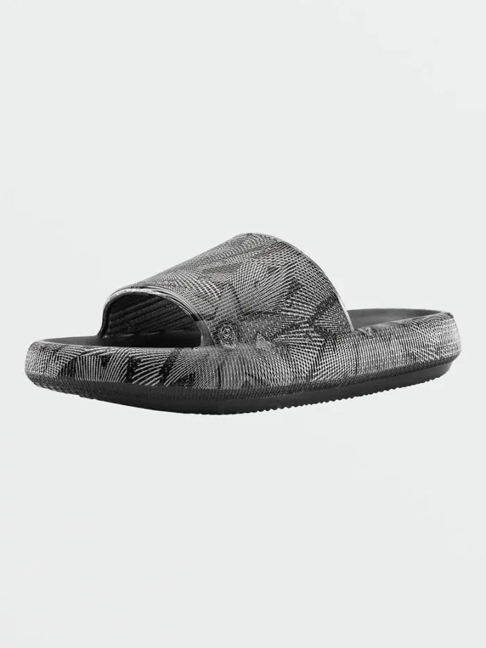 Mens Sandals Volcom Stoney Cloud Slide Sandals 8211 Black White