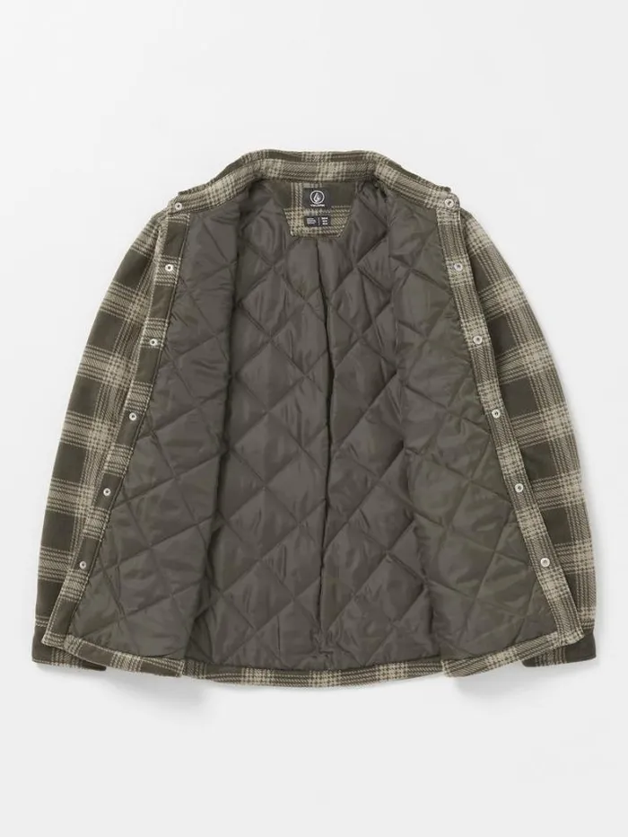 Mens Shirts and Flannels Volcom Bowered Fleece Long Sleeve Shirt 8211 Wren