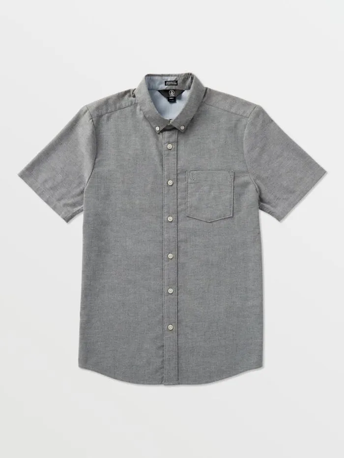 Mens Shirts and Flannels Volcom Everett Oxford Short Sleeve Shirt 8211 Black