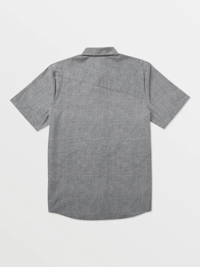Mens Shirts and Flannels Volcom Everett Oxford Short Sleeve Shirt 8211 Black