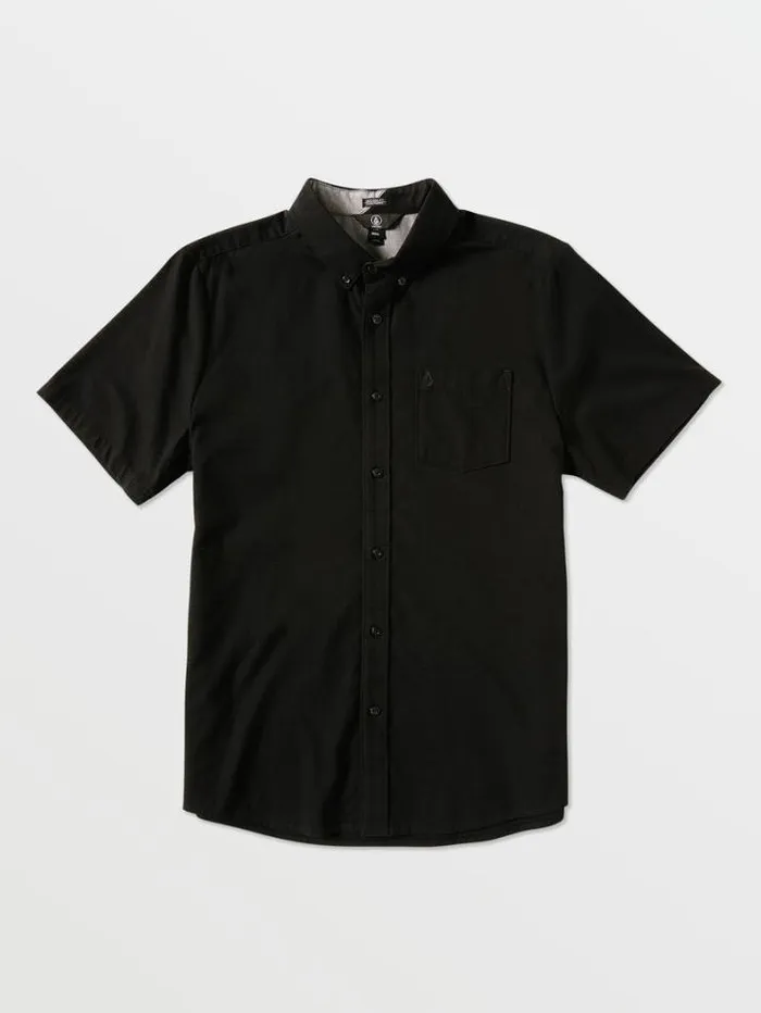 Mens Shirts and Flannels Volcom Everett Oxford Short Sleeve Shirt 8211 New Black