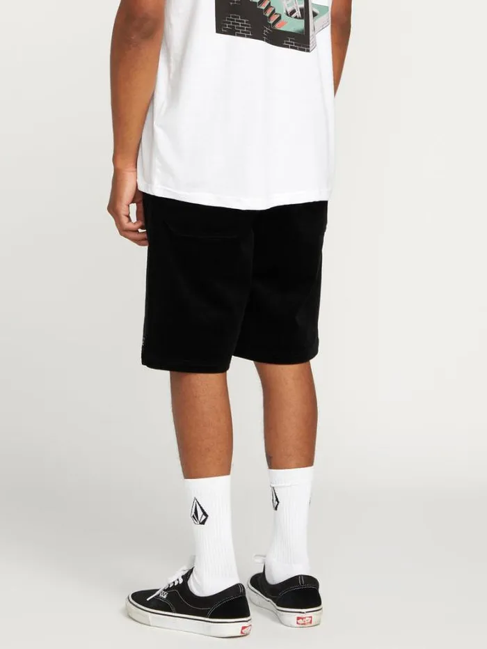 Mens Skate Vitals Volcom Outer Spaced Elastic Waist Shorts 8211 Black Combo