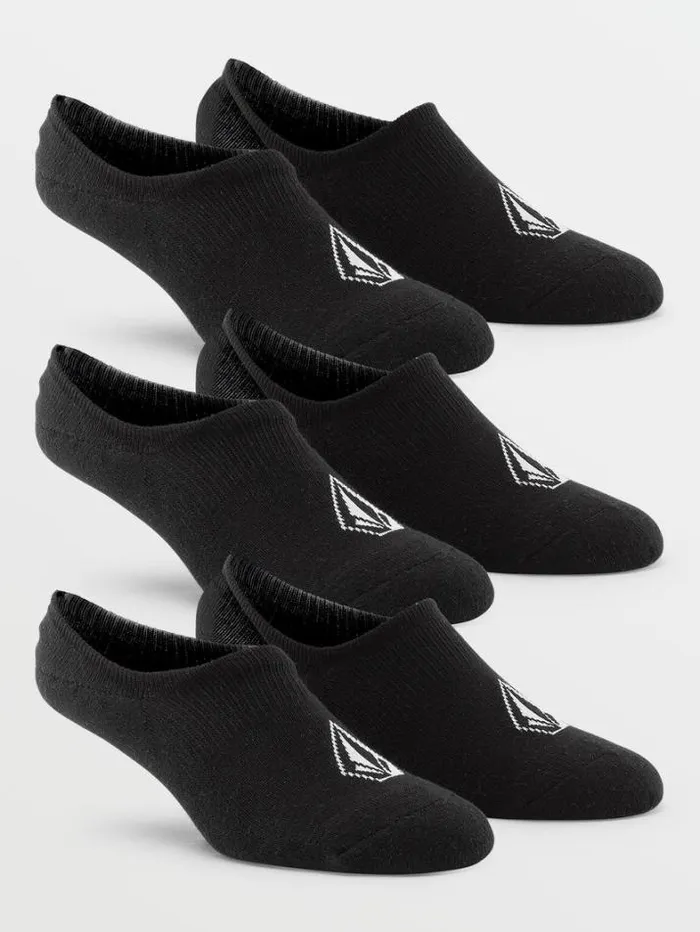 Mens Socks Volcom No Show Stone Socks 3 Pack 8211 Black