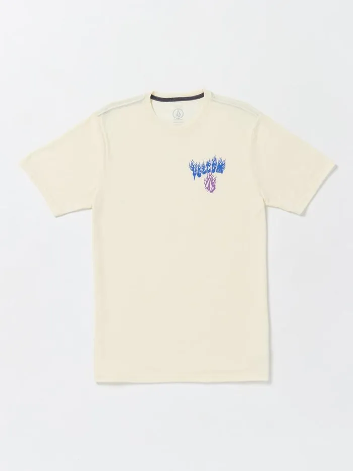 Mens TShirts and Tanks Volcom After Burner Short Sleeve Tee 8211 Off White Heater