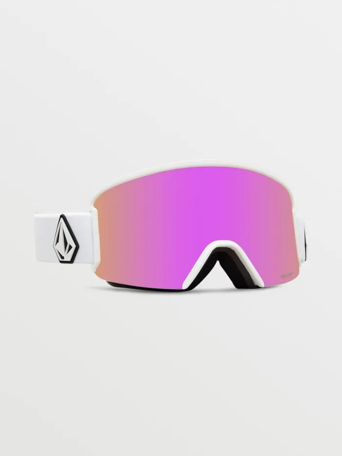 MensWomensKids Accessories Volcom Garden Goggle 8211 Matte White Pink ChromeBL