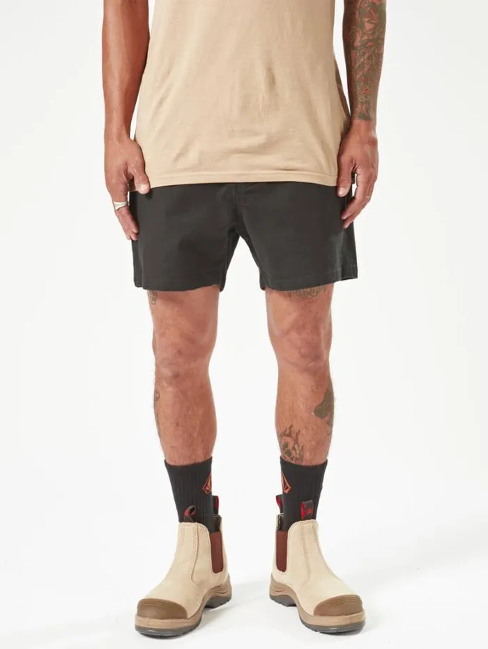 MensWorkwear Shorts Volcom Workwear Bevel Work Shorts 8211 Black