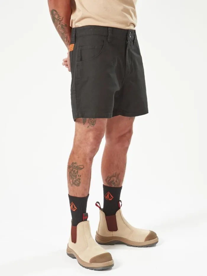 MensWorkwear Shorts Volcom Workwear Bevel Work Shorts 8211 Black