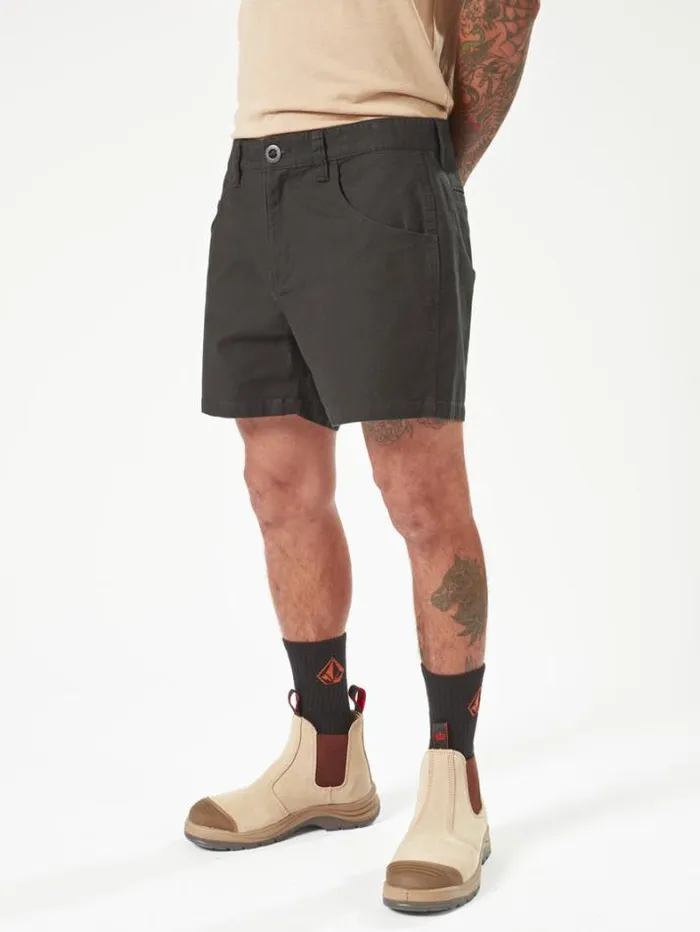 MensWorkwear Shorts Volcom Workwear Bevel Work Shorts 8211 Black
