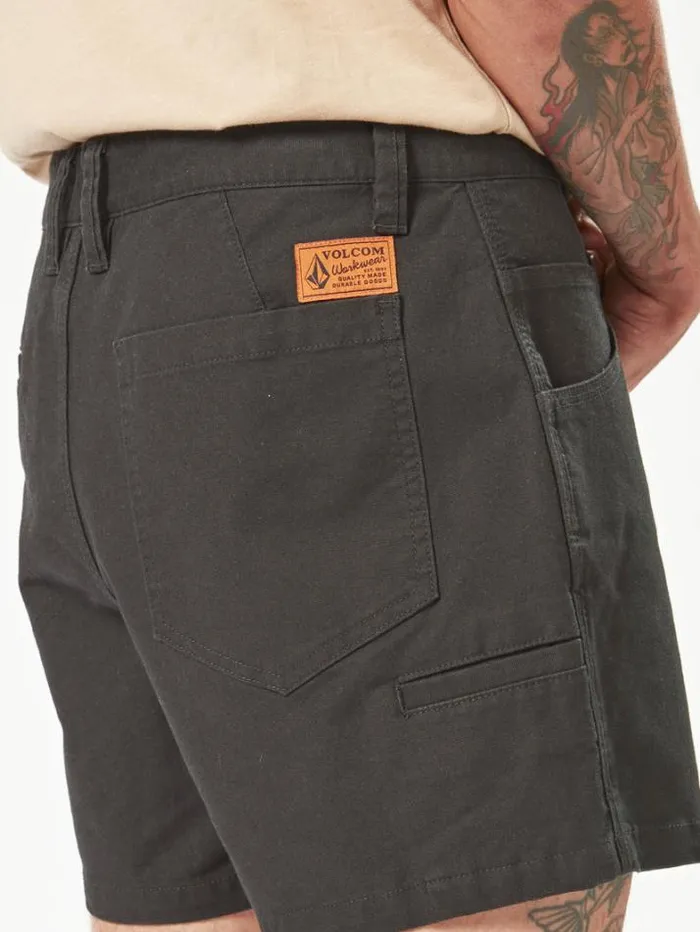 MensWorkwear Shorts Volcom Workwear Bevel Work Shorts 8211 Black
