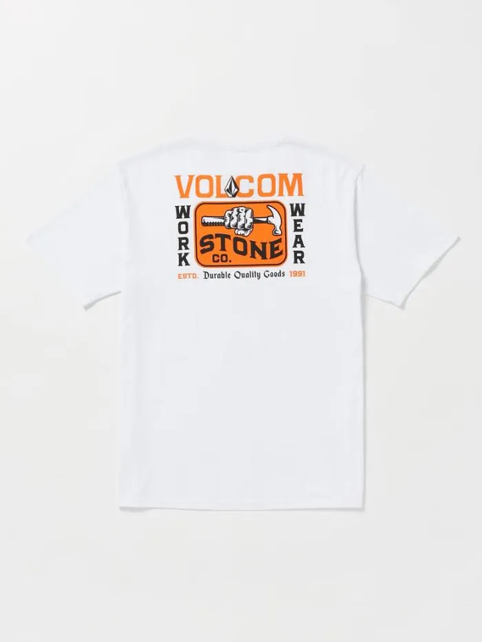 MensWorkwear TShirts and Tanks Volcom Workwear Nailed Short Sleeve Tee 8211 White